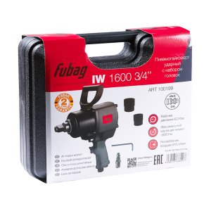 FUBAG Пневмогайковерт ударный IW1600 3/4 дюйма с  набором головок в кейсе в Кирове фото