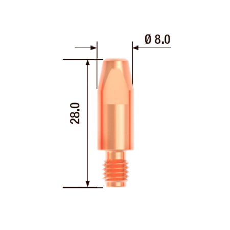 FUBAG Контактный наконечник M6х28 мм ECU D=0.6 мм (10 шт.) в Кирове фото