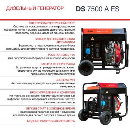 FUBAG Дизельный генератор с электростартером и коннектором автоматики DS 7500 A ES в Кирове фото
