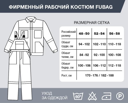 Фирменный рабочий костюм Fubag размер 56-58 рост 170-176 в Кирове фото