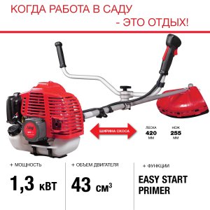 Бензиновый триммер FUBAG FPT 43 + Триммерная леска  сечение витой квадрат L 130 м * 2,4 мм в ПОДАРОК в Кирове фото