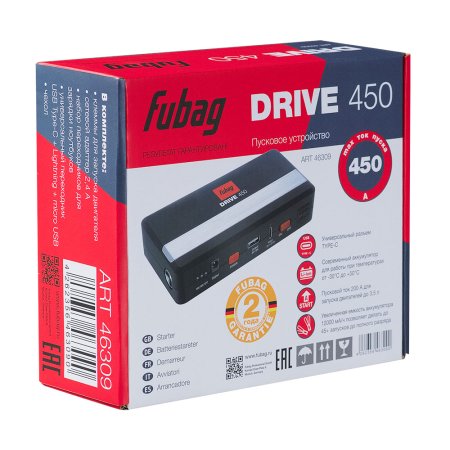 Пусковое устройство FUBAG DRIVE 450 с разъемом type-C на входе в Кирове фото