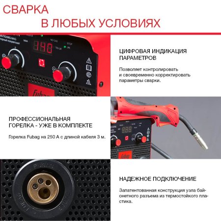 FUBAG Сварочный полуавтомат IRMIG 180 SYN с горелкой 250 А 3 м в комплекте в Кирове фото