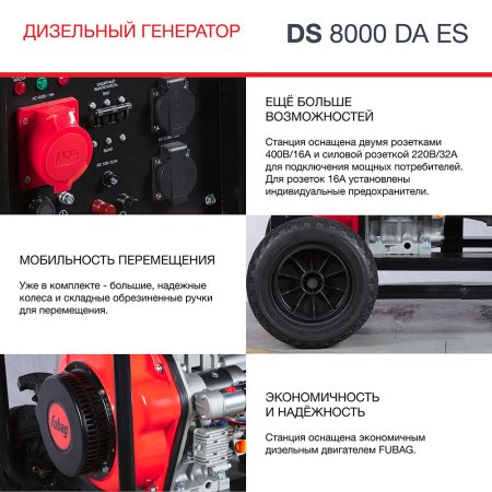 FUBAG Дизельный генератор (трехфазный) с электростартером и коннектором автоматики DS 8000 DA ES в Кирове фото