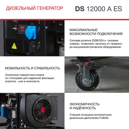 FUBAG Дизельный генератор с электростартером и коннектором автоматики DS 12000 A ES в Кирове фото