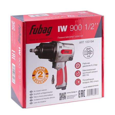 FUBAG Пневмогайковерт ударный IW900 1/2 дюйма в Кирове фото