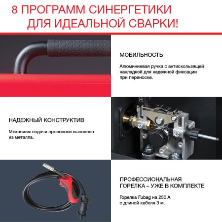 FUBAG Сварочный полуавтомат IRMIG 188 SYN PLUS c горелкой FB 250 3 м в Кирове фото